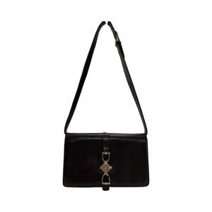 Vintage Céline Horsebit Logo Dark Brown Leather Shoulder Bag Made in Italy